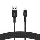 Belkin BoostCharge Pro Flex Braided USB Type A to Lightning Cable 1M, MFi Certified Charging Cable for iPhone Black CAA008BT1MBK Belkin