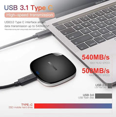 Hikvision T100I Series Portable SSD 512GB - Up to 540MB/s - USB 3.1 External Solid State Drive (Black) Hikvision