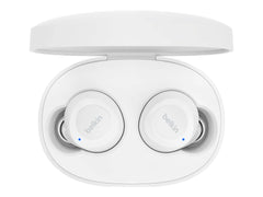 Belkin SoundForm Bolt True Wireless Earbuds, 6mm Dynamic Drivers, Up to 28H Battery & Mono Mode, Bluetooth 5.2, 2 Microphones, IPX4 Sweat & Water Resistance, White | AUC009btWH Belkin