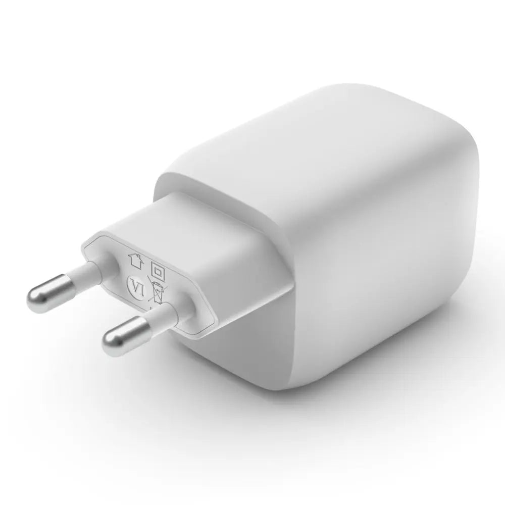 Belkin, WCH013VFWH Boost Charge Pro Dual USB-C GaN Wall Charger with PPS 65W - White Belkin
