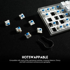 Fantech MK857 MAXFIT61 RGB Bluetooth, Wireless And Wired Mechanical Gaming Keyboard, White | MK857