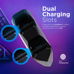 Vertux PowerBase-PS5 DualDock Charging Hub For PS5 DualSense™ Controller