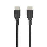 Promate 1.2-Meter PowerBeam-CC USB Type C Cable, Ultra-Fast 3A USB Type-C Male to USB Type-C, with 60W Power Delivery - Black Promate