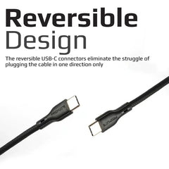 Promate 1.2-Meter PowerBeam-CC USB Type C Cable, Ultra-Fast 3A USB Type-C Male to USB Type-C, with 60W Power Delivery - White Promate