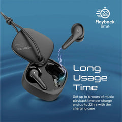 Promate High Definition ENC Earphones With IntelliTouch Black | FreePods-3 Promate