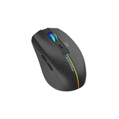 Promate Kitt, 2.4GHz Wireless Ergonomic Optical Mouse with LED Rainbow Lights - Black Promate