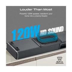 Promate, CastBar-120, 120W Ultra-Slim SoundBar with Built-in Subwoofer - Black Promate