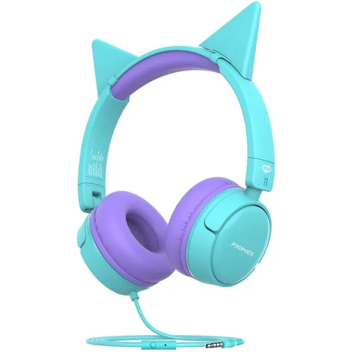 Promate, Jewel, HD Stereo KidSafe Wired Headset - Aqua - JEWEL.AQA Promate