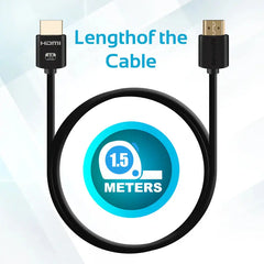 Promate, ProLink4K2-150 4K HDMI Cable, High-Speed 1.5 Meter HDMI Cable with 24K Gold Plated Connector and Ethernet - Black Promate