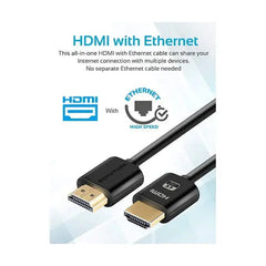 Promate, ProLink4K2-300 4K HDMI Cable, High-Speed 3 Meter HDMI Cable with 24K Gold Plated Connector and Ethernet - Black Promate