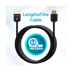 Promate, ProLink4K2-500 4K HDMI Cable, High-Speed 5 Meter HDMI Cable with 24K Gold Plated Connector and Ethernet - Black Promate