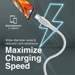 Promate, XCord-AC, Super Flexible Data and Charge USB-C Cable - White Promate