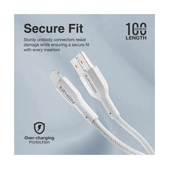 Promate, XCord-Ai, High Tensile Strength Data & Charge Cable for Apple Devices - White Promate