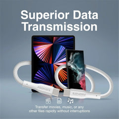 Promate, XCord-CC, High Tensile Strength Data & Charge USB-C Cable - White Promate