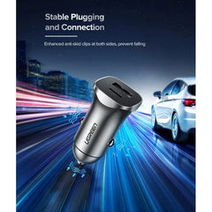 Ugreen Dual Port USB-C & USB-A Fast Car Charger 18W 30780 Ugreen