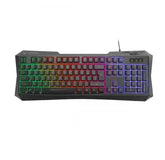 Vertux Radiance Ergonomic, RGB Backlit Wired, Anti Ghosting Function Gaming Keyboard English-Arabic - Black