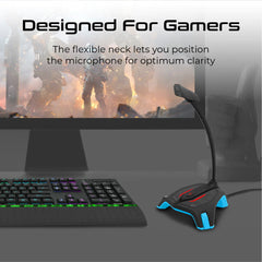 Vertux Streamer-2 Omni-Directional Distortion Free Gaming Microphone - Blue