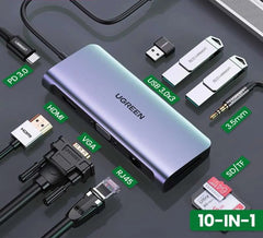 UGREEN 10-in-1 USB-C HUB Docking Station Adapter | CM179 | 80133 Ugreen