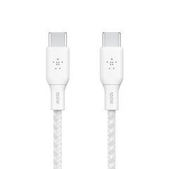 Belkin Braided USB-C to USB-C Cable 100W Cable 2M - White| cab014bt2mwh