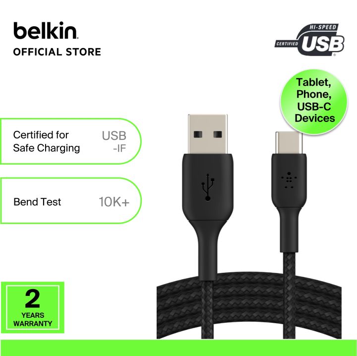 Belkin BoostCharge Braided USB-A to USB-C Cable 2m – Black (CAB002) – view 3