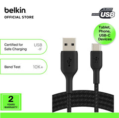 Belkin BoostCharge Braided USB-A to USB-C Cable 2m – Black (CAB002) – view 3