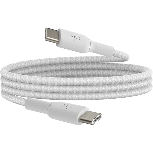 Belkin Braided USB-C to USB-C Cable 100W Cable 2M - White| cab014bt2mwh