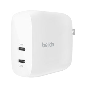 Belkin Boost Charge Pro Dual USB-C Wall Charger with PPS 60W - White