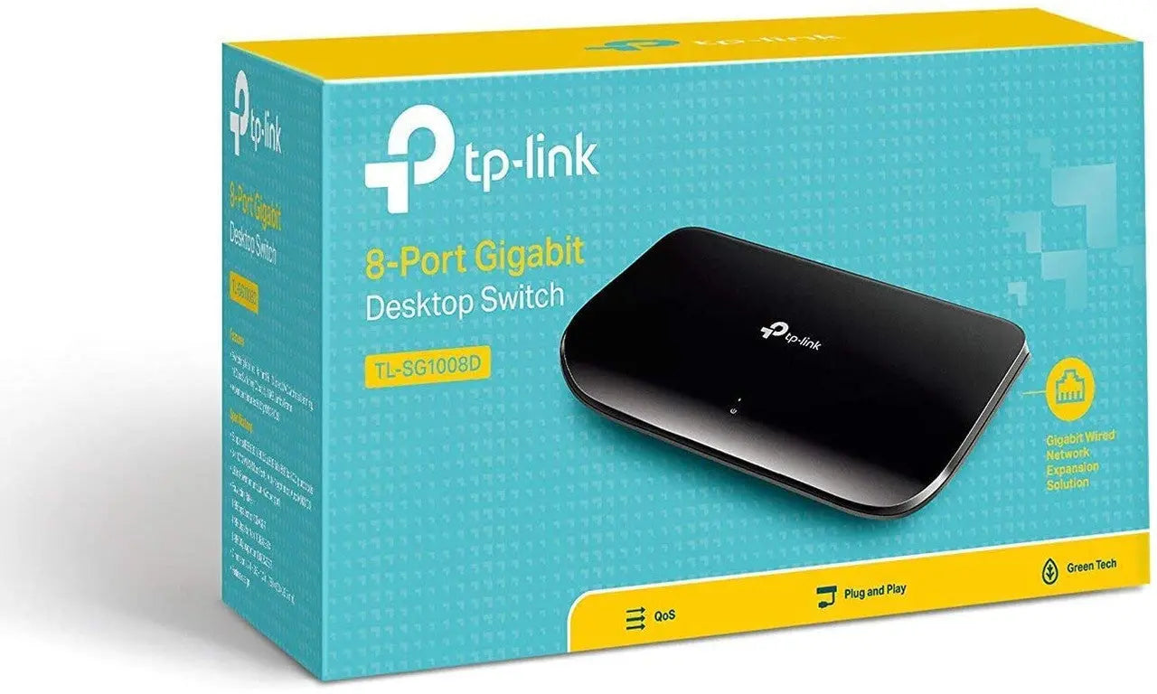 TP-Link 8 Port Gigabit Ethernet Network Switch | Plug and Play | Desktop or Wall-Mount | Plastic Case Ethernet Splitter | Fanless | Traffic Optimization | Unmanaged TL-SG1008D Tplink