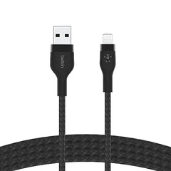 Belkin BoostCharge Pro Flex Braided USB Type A to Lightning Cable 1M, MFi Certified Charging Cable for iPhone Black CAA008BT1MBK Belkin