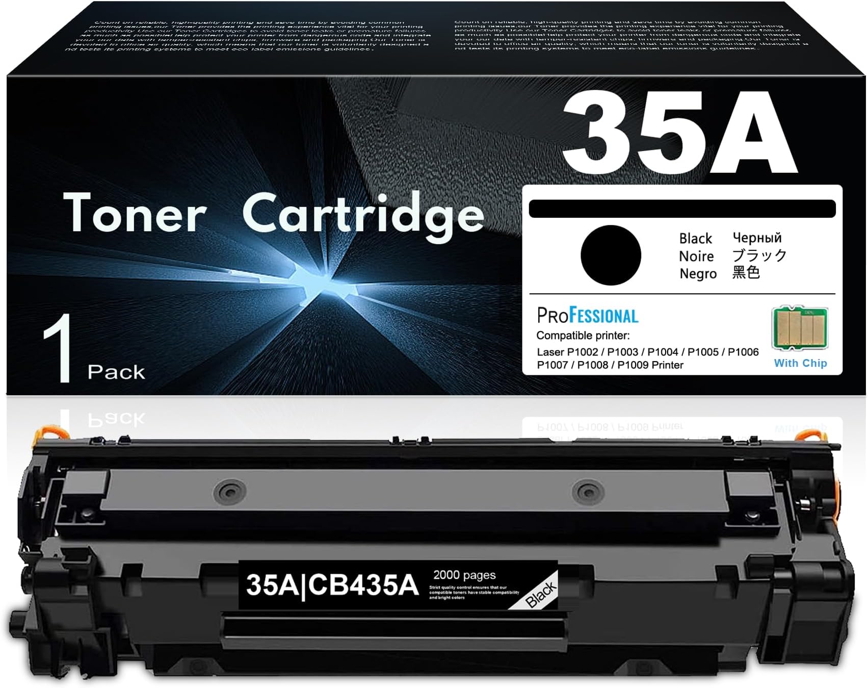 Compatible HP 35A / 85A / 36A / 78A Black Toner – view 2