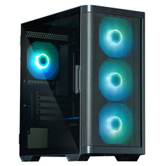 BoardX Gaming PC Case with 4 Fans and Glass Panel – Black – view 2