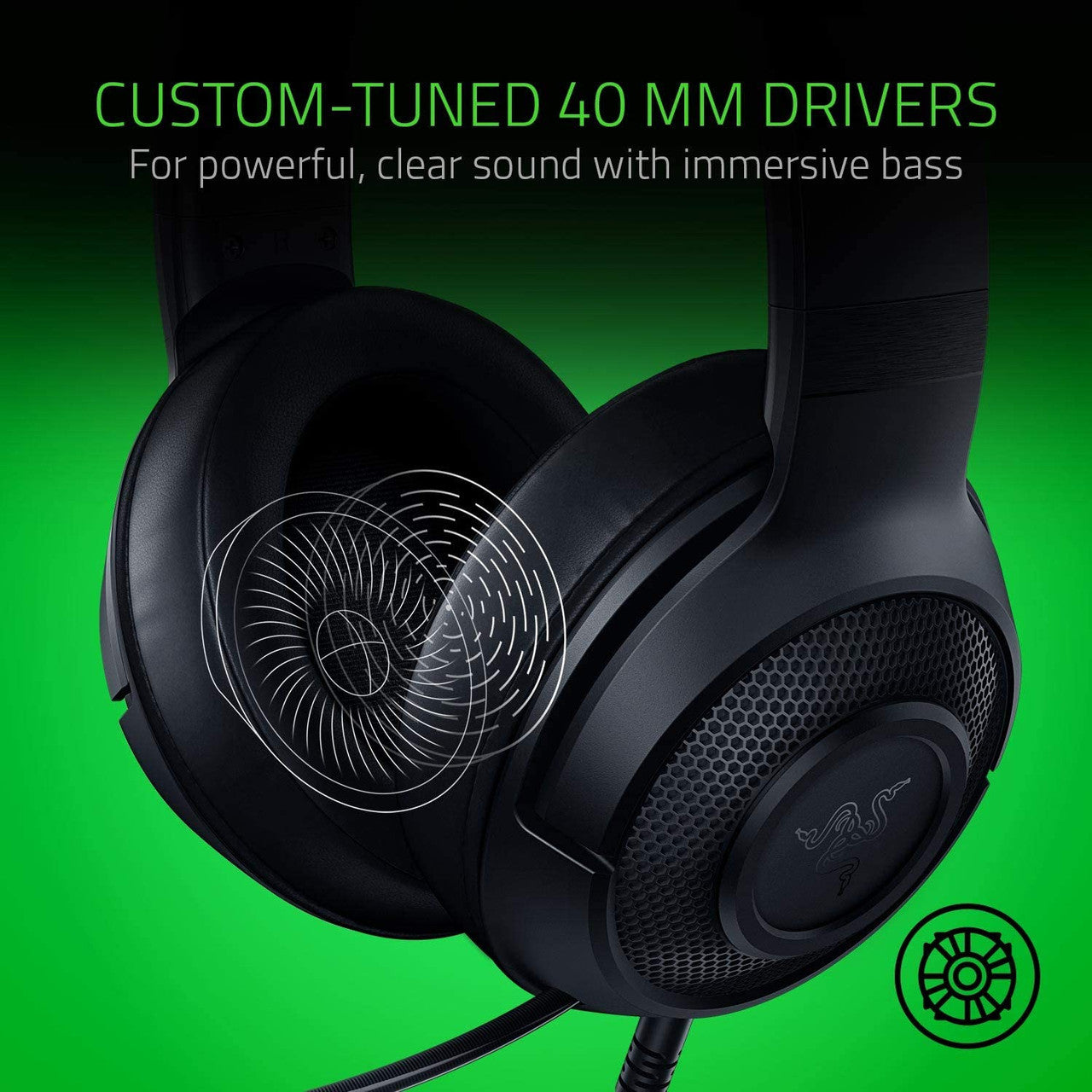 Razer Kraken X Lite Ultralight Gaming Headset: 7.1 Surround Sound - Lightweight Aluminum Frame - Bendable Cardioid Microphone - for PC, PS4, PS5, Switch, Xbox One, Xbox Series X & S, Mobile - Black | RZ04-02950100-R381