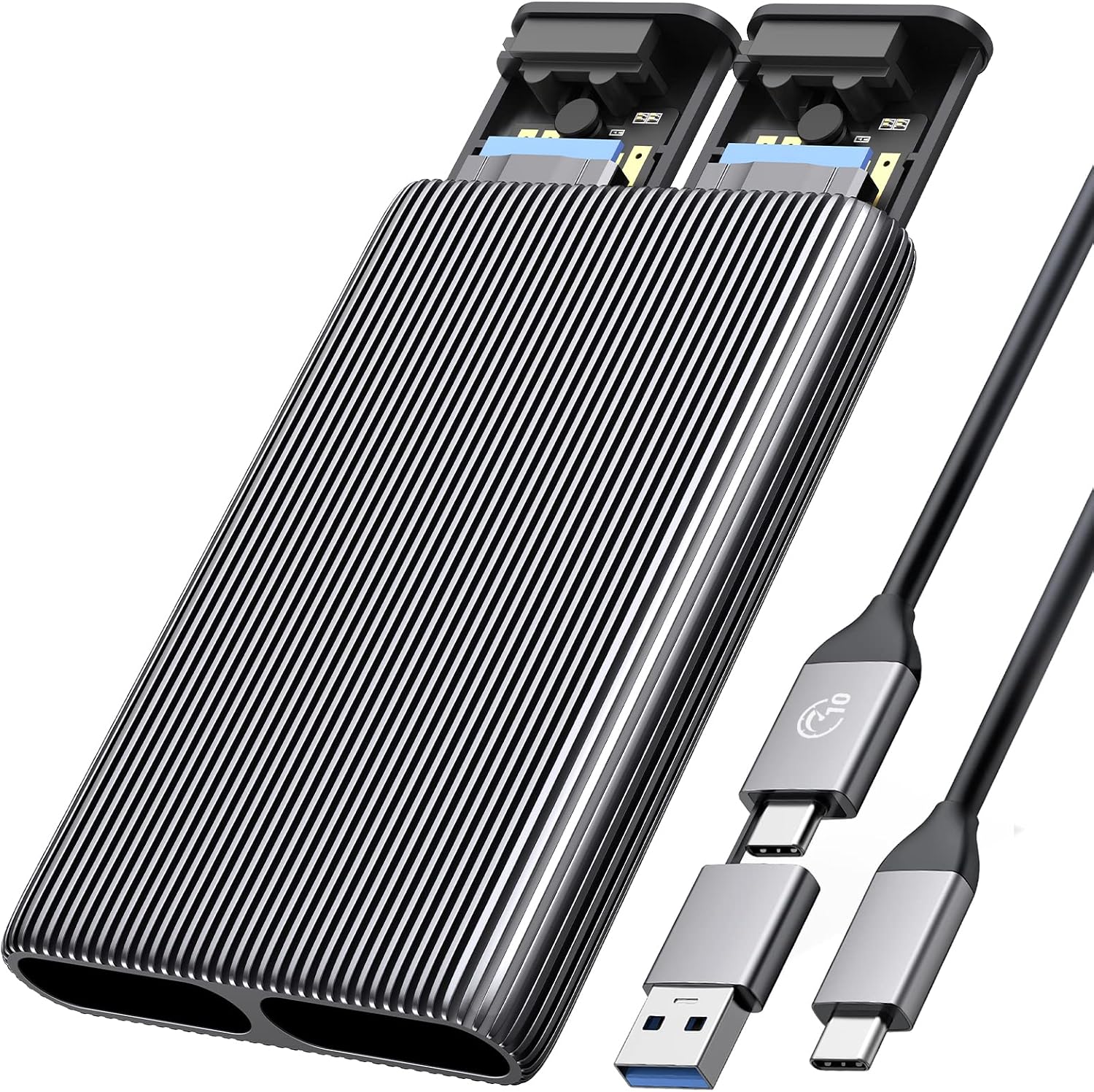 POPO PL04 2-in-1 NVMe/SATA M.2 SSD Enclosure