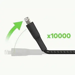 Belkin BoostCharge Nylon Braided USB C to Lightning Cable 6.6ft/2M - MFi Certified 18W Power Delivery iPhone Charger Cord (CAA004) Belkin