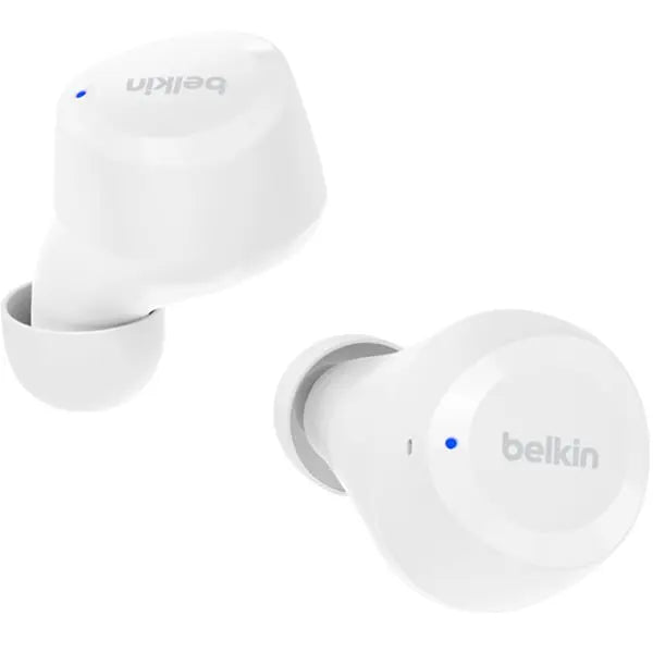Belkin SoundForm Bolt True Wireless Earbuds, 6mm Dynamic Drivers, Up to 28H Battery & Mono Mode, Bluetooth 5.2, 2 Microphones, IPX4 Sweat & Water Resistance, White | AUC009btWH Belkin