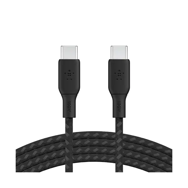 Belkin, CAB014BT3MBK, BoostCharge USB-C to USB-C Cable Durable Braided Material, 100W - Black Belkin