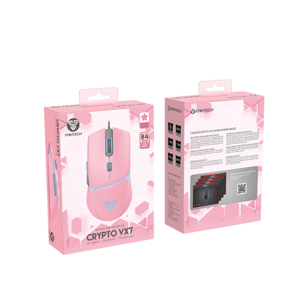 Fantech VX7 CRYPTO RGB Gaming Mouse | VX7 - Pink