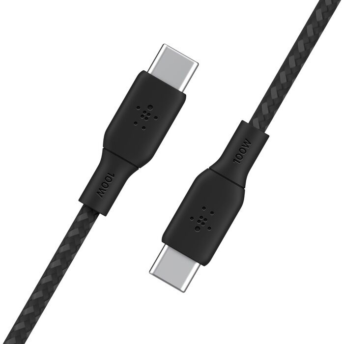 Belkin BoostCharge Braided USB-C to USB-C Cable 100W, 2m – Black (CAB014) – view 3