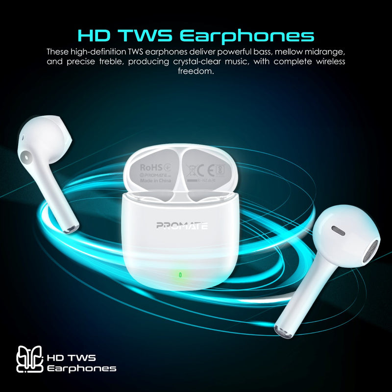 Promate Lima True Wireless Earbuds – White