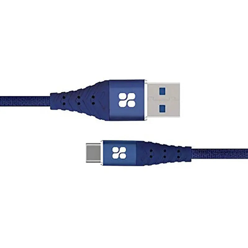 Promate 1.2-Meter NerveLink-C USB-C Cable, 3A Fast Charging USB A Male to USB Type-C - Blue Promate