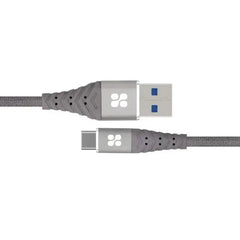 Promate 1.2-Meter NerveLink-C USB-C Cable, 3A Fast Charging USB A Male to USB Type-C - Grey Promate
