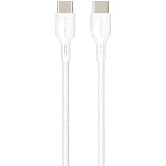 Promate 1.2-Meter PowerBeam-CC USB Type C Cable, Ultra-Fast 3A USB Type-C Male to USB Type-C, with 60W Power Delivery - White Promate