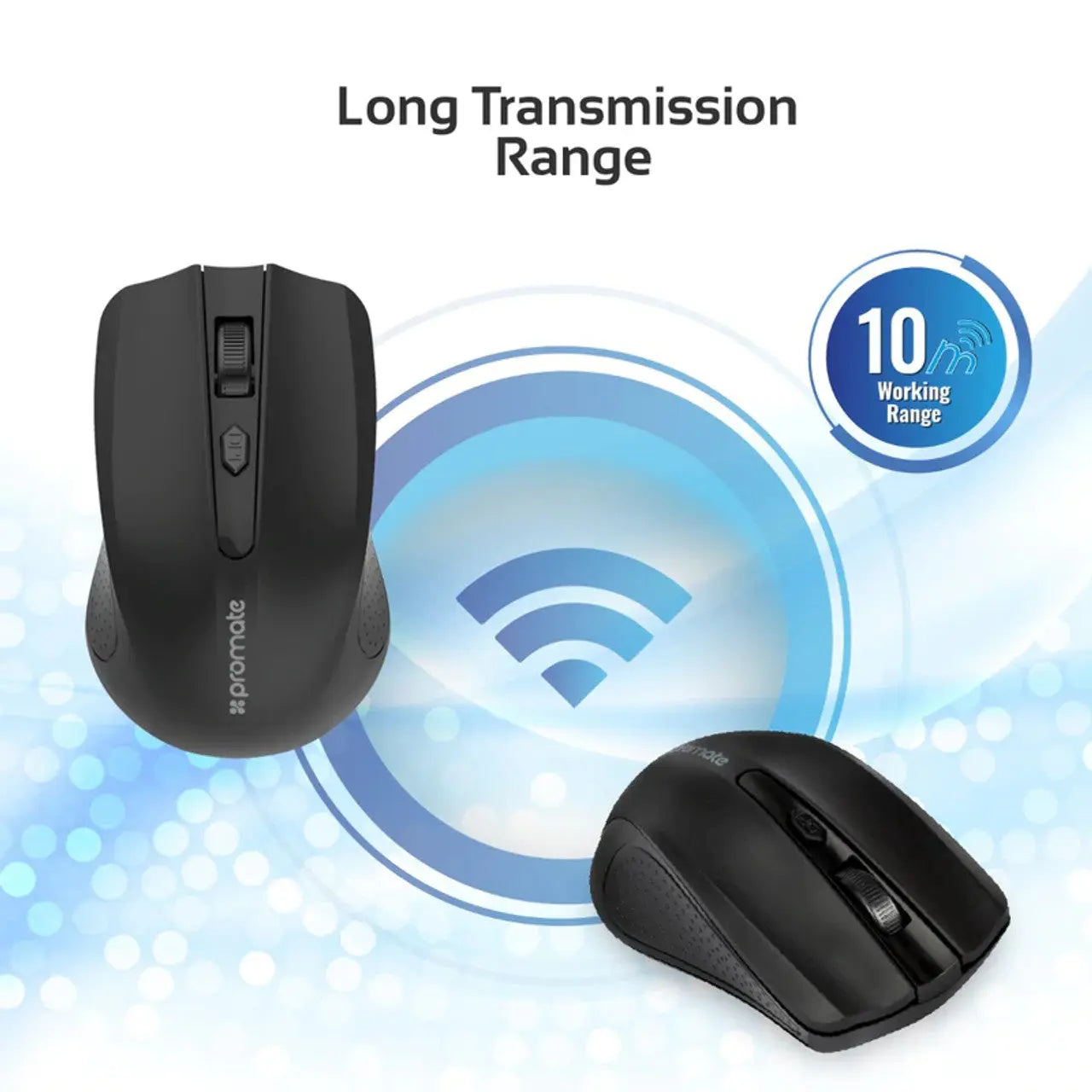 Promate 2.4GHz Wireless Ergonomic Optical Mouse Clix-8 Promate