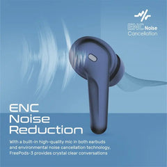 Promate High Definition ENC Earphones With IntelliTouch Blue| FreePods-3 Promate