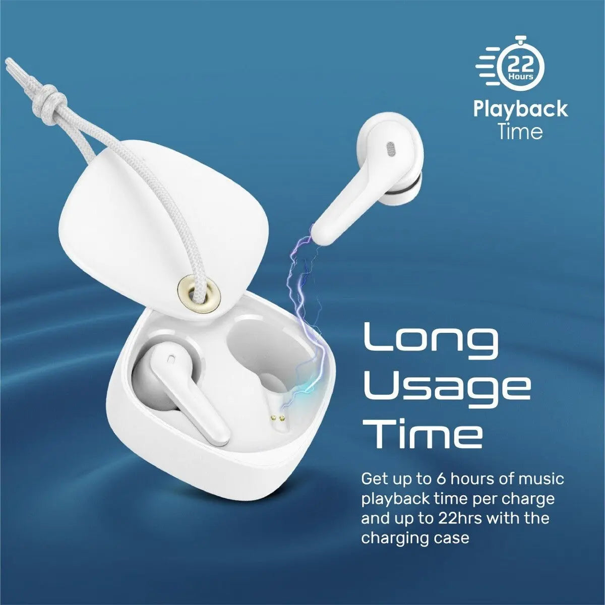 Promate High Definition ENC Earphones With IntelliTouch White| FreePods-3 Promate