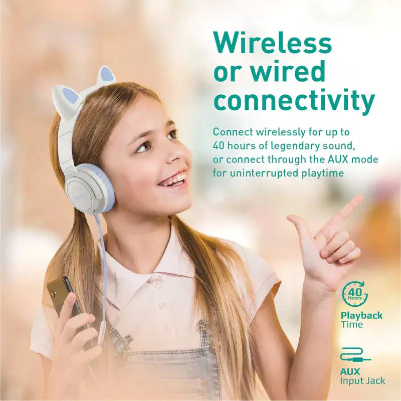 Promate KidSafe Kawaii Style Wireless Kids Headphone - PANDA.AQA Promate