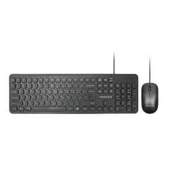 Promate, Combo-KM2, Quiet Key Wired Compact Keyboard & Mouse, AR/EN - Black Promate