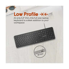 Promate, Combo-KM2, Quiet Key Wired Compact Keyboard & Mouse, AR/EN - Black Promate