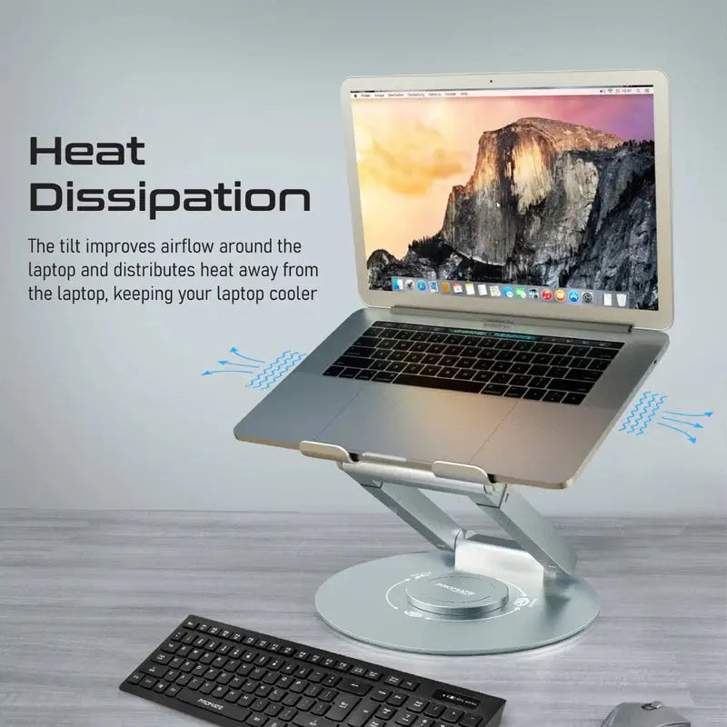 Promate, DeskMate-6, Ergonomic Multi-Level Aluminum Laptop Stand - Silver Promate