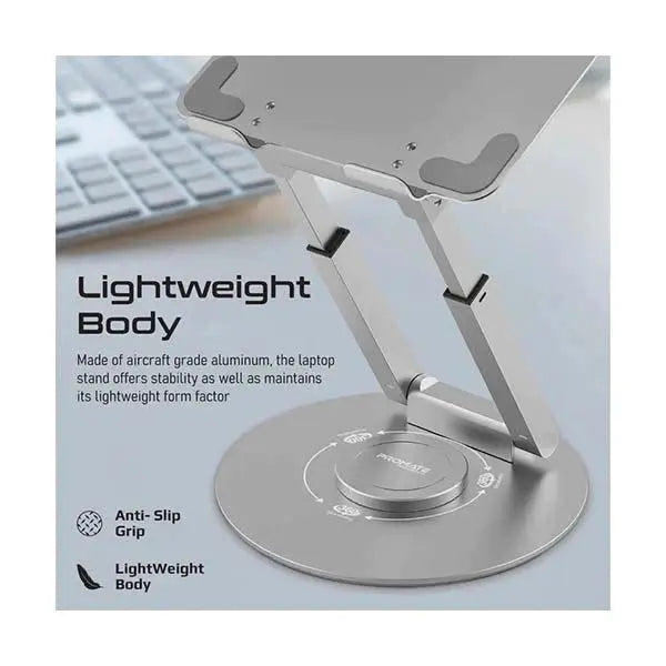 Promate, DeskMate-6, Ergonomic Multi-Level Aluminum Laptop Stand - Silver Promate